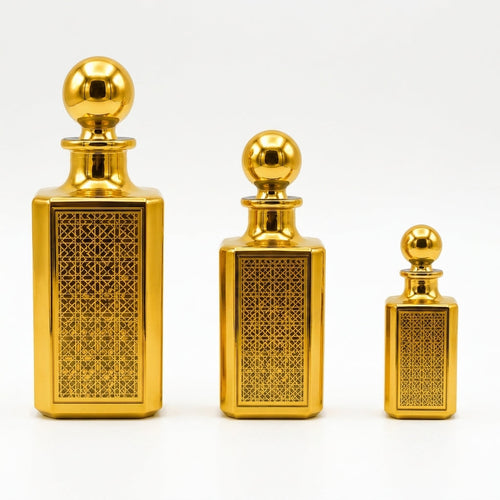 Ateer Sheikh Attar (عطر الشيخ)  – Premium Arabian Oud Perfume Oil in Decorative Gold Bottle (3ml / 6ml / 12ml)