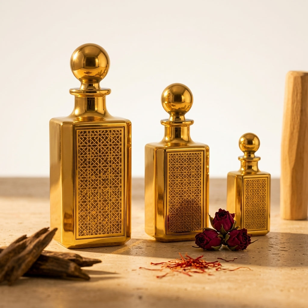 Sheikh Precious Attar (الغالية الشيخ) – Luxury Arabian Oud Perfume Oil in Decorative Gold Bottle (3ml / 6ml / 12ml)