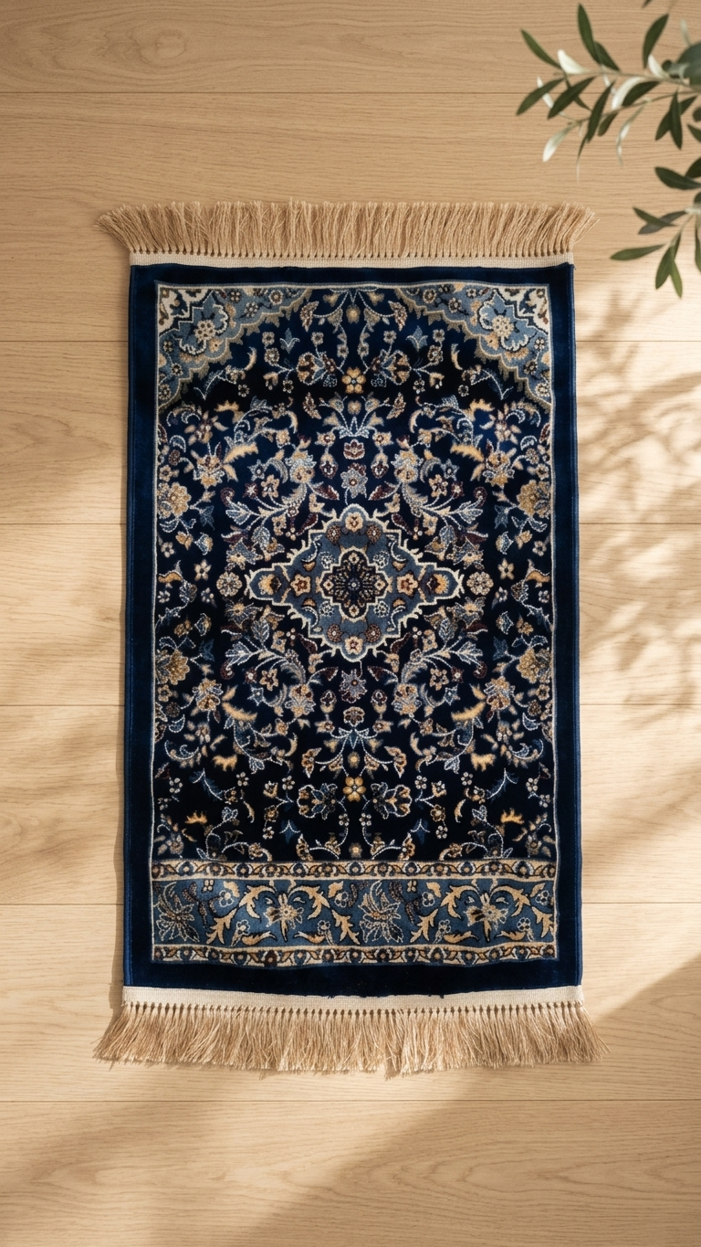 Rawda Carpet 13M Janamaz – Persian Nain-Style Floral Islamic Prayer Rug (72 x 112 cm)