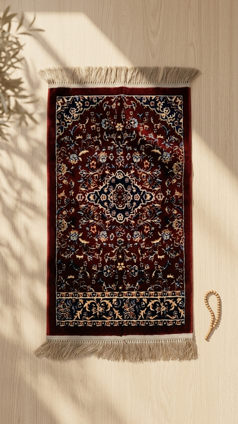 Rawda Carpet 13M Janamaz – Persian Nain-Style Floral Islamic Prayer Rug (72 x 112 cm)
