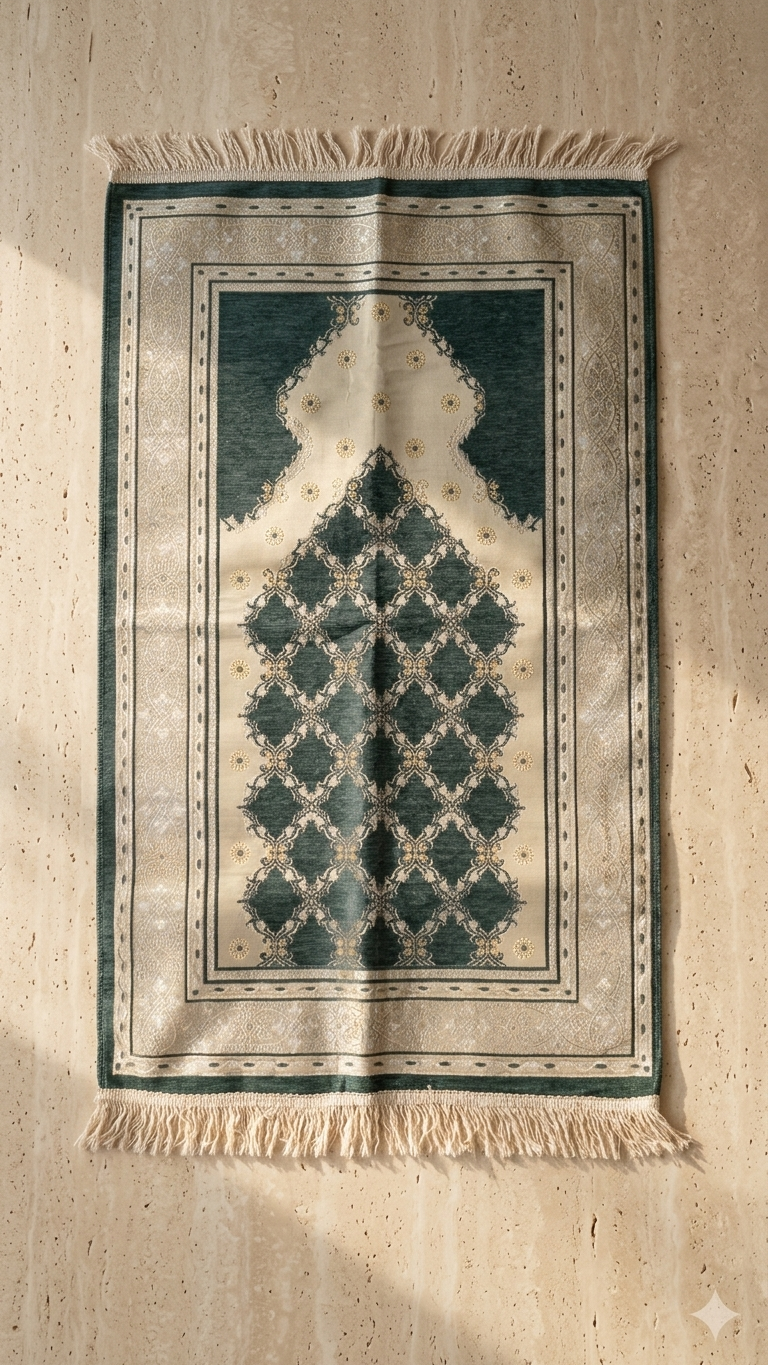 Janamaz Prayer Mat – Foam Padded Mihrab Islamic Prayer Rug (70 x 110 cm)