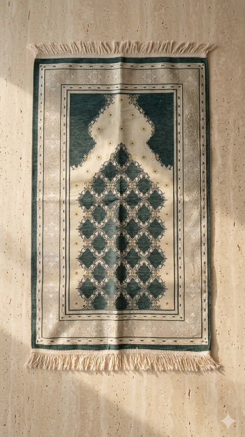 Janamaz Prayer Mat – Foam Padded Mihrab Islamic Prayer Rug (70 x 110 cm)