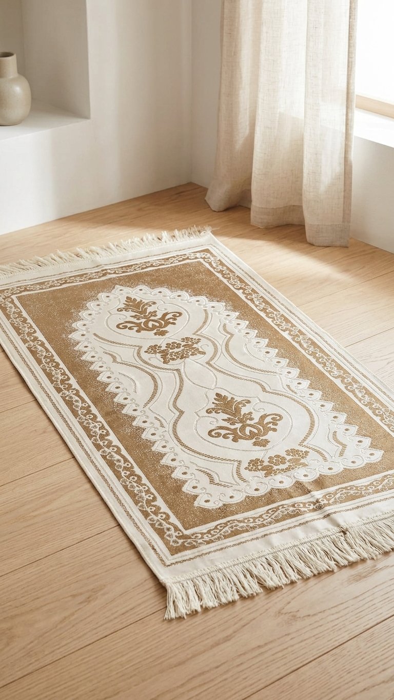 Janamaz Prayer Mat – Premium Silk-Blend Islamic Prayer Rug (70 x 110 cm)