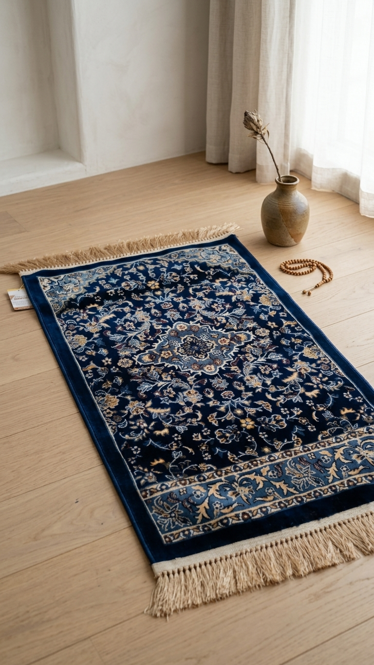 Rawda Carpet 13M Janamaz – Persian Nain-Style Floral Islamic Prayer Rug (72 x 112 cm)