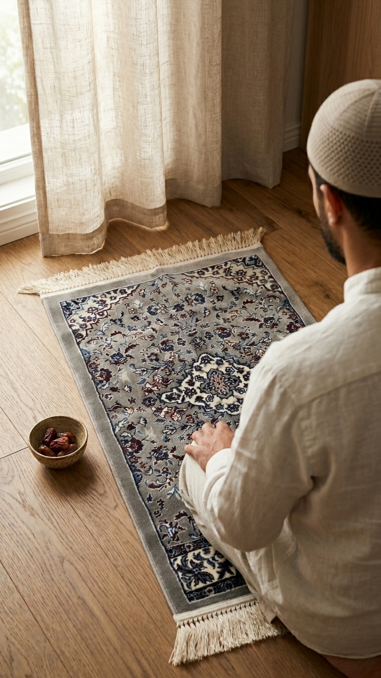 Rawda Carpet 13M Janamaz – Persian Nain-Style Floral Islamic Prayer Rug (72 x 112 cm)