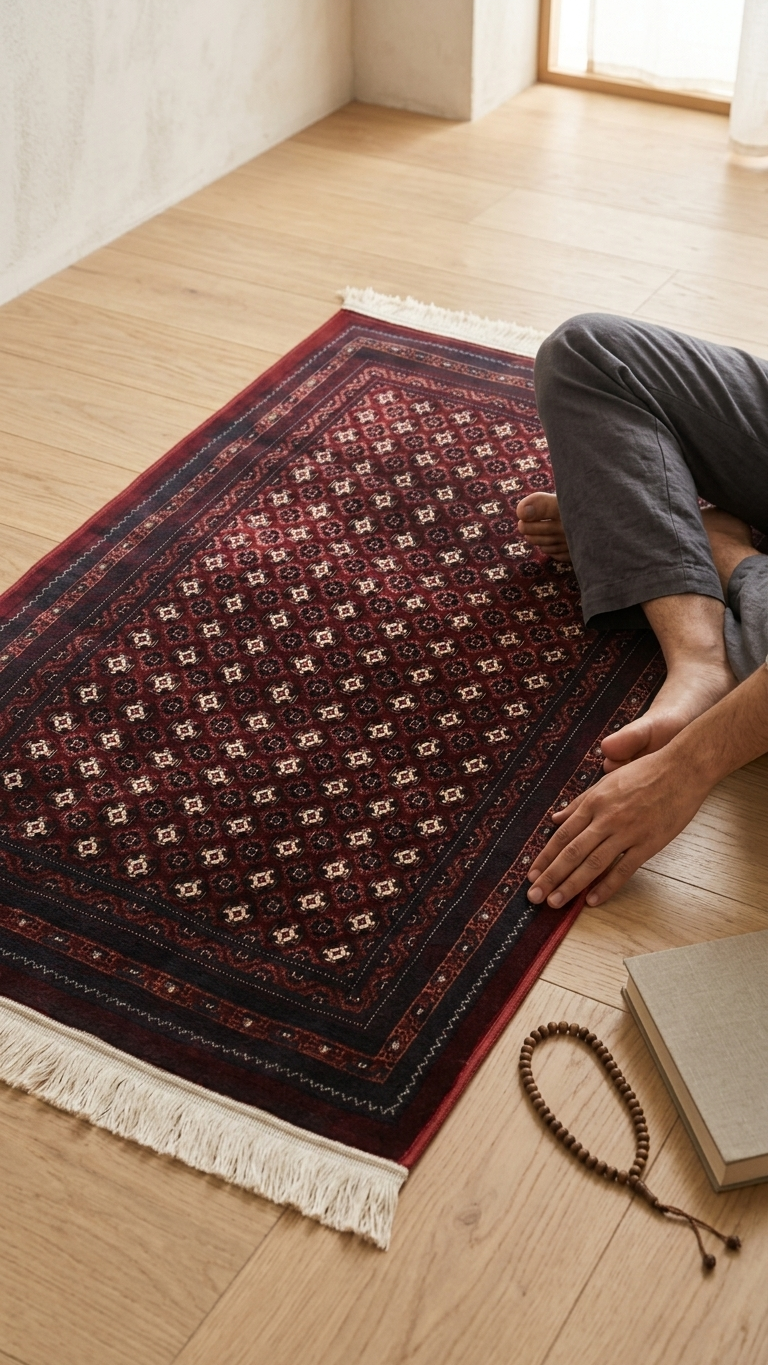 Janamaz Prayer Mat – Persian-Style Bukhara Islamic Prayer Rug (70 x 110 cm)