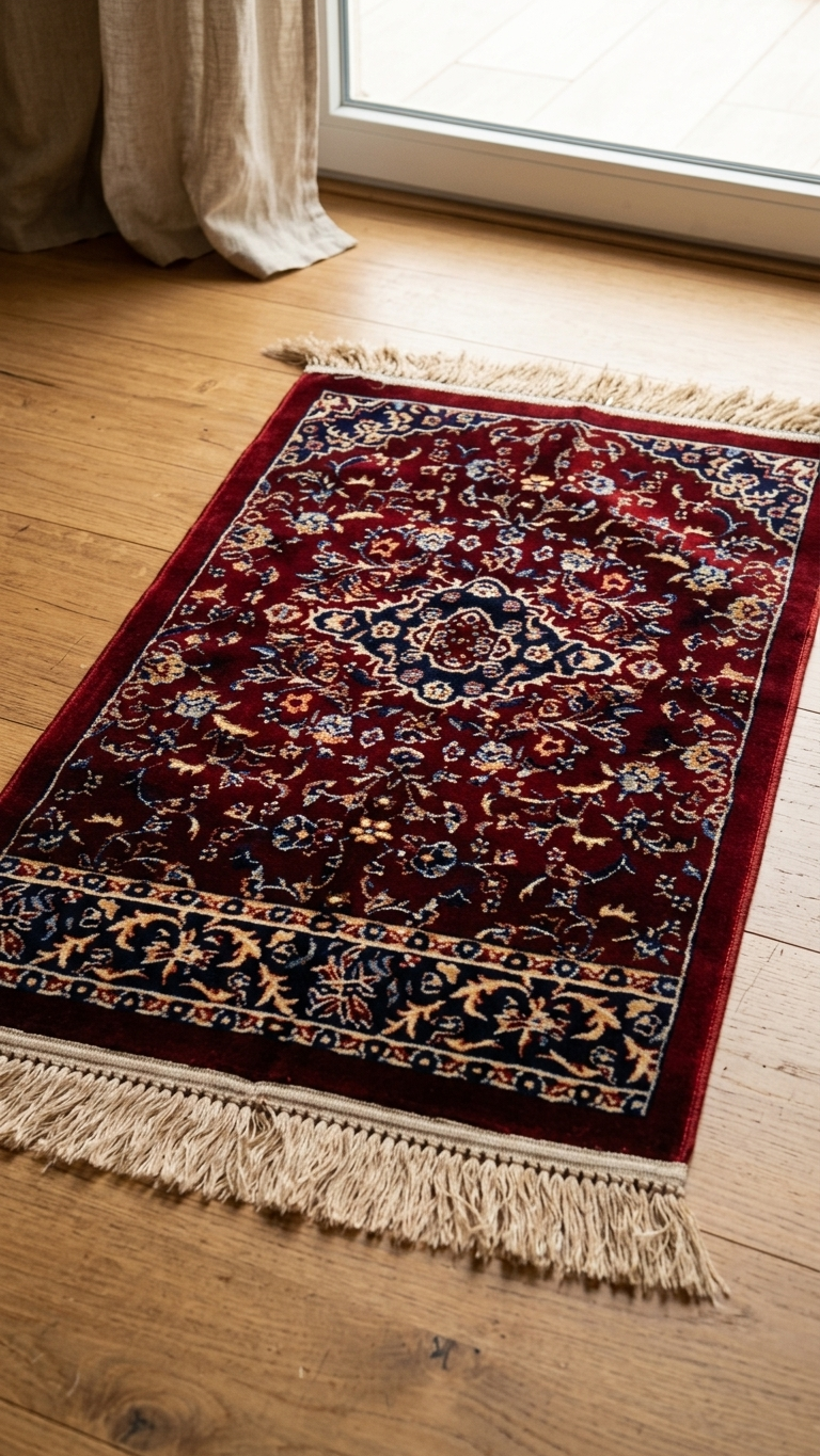 Rawda Carpet 13M Janamaz – Persian Nain-Style Floral Islamic Prayer Rug (72 x 112 cm)