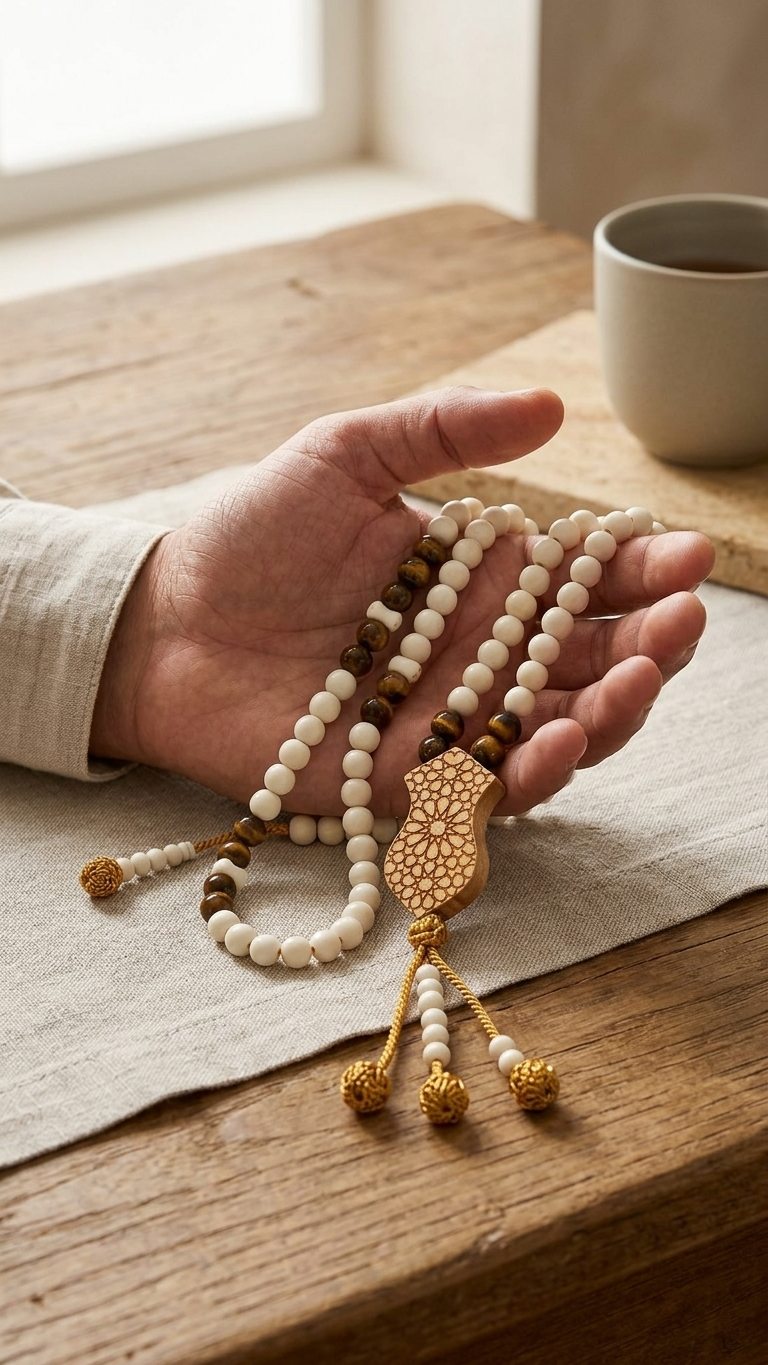 Camel Bone Tasbih with Na’layn Charm