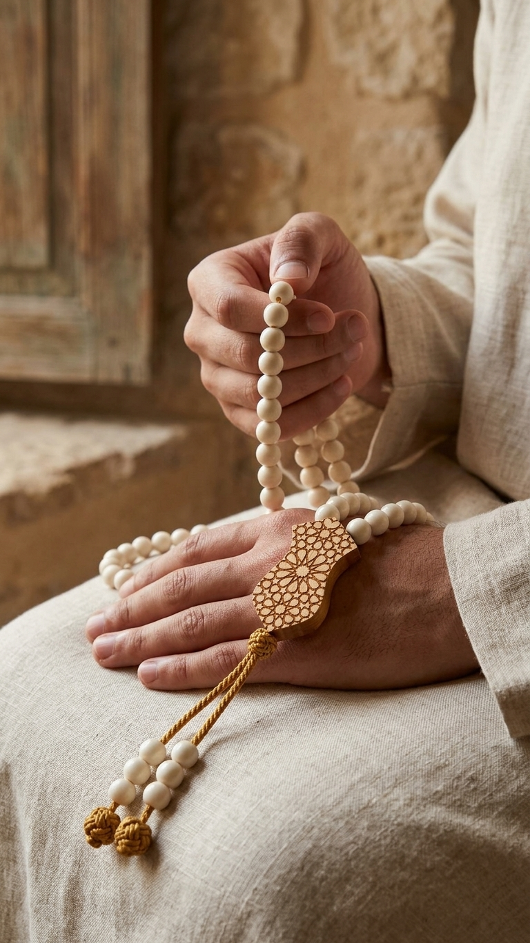 Camel Bone Tasbih with Na’layn Charm