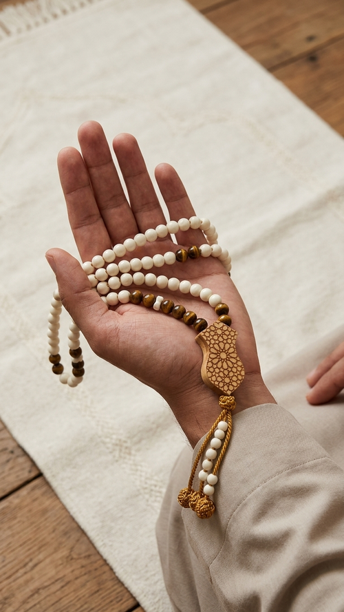Camel Bone Tasbih with Na’layn Charm