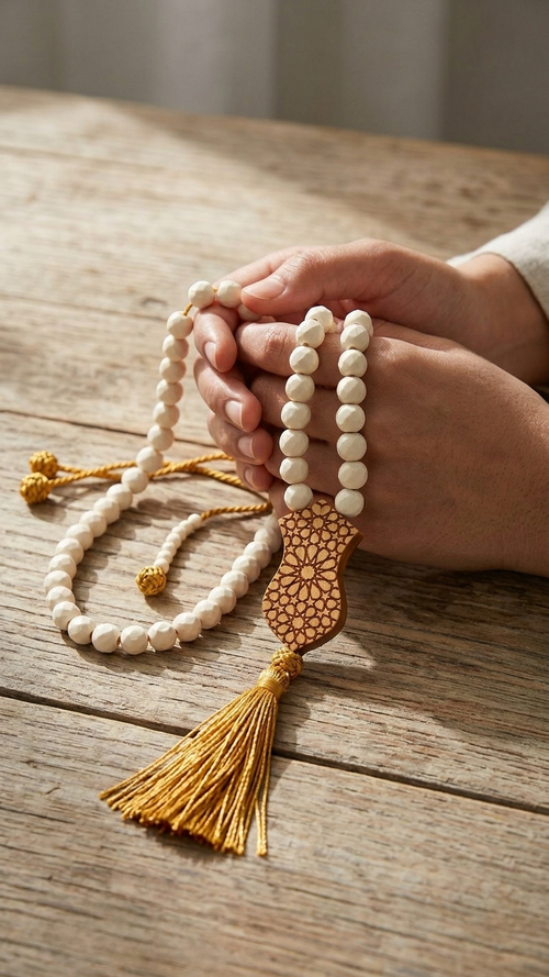 Camel Bone Tasbih with Na’layn Charm