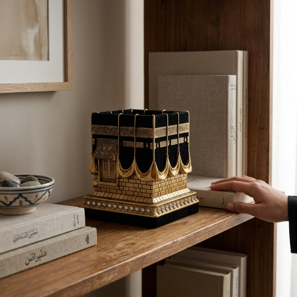 Miniature Kaaba Replica with Kiswa Detail