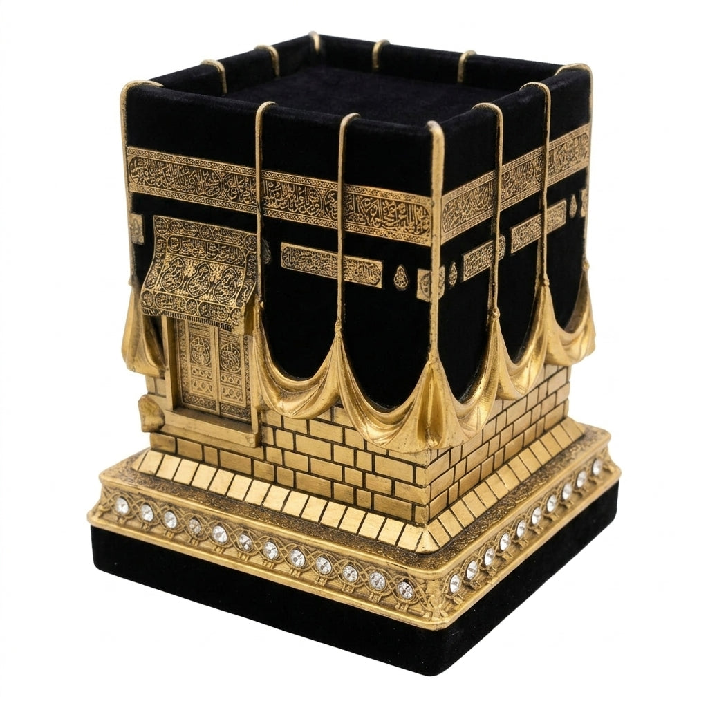 Miniature Kaaba Replica with Kiswa Detail