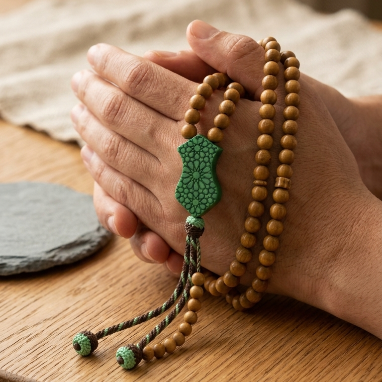 Koka Wood Tasbih with Na’layn Charm